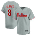 Mdoa P.Phillies #3 Bryce Harper Player Gray Home Limited Stitched Jerseys