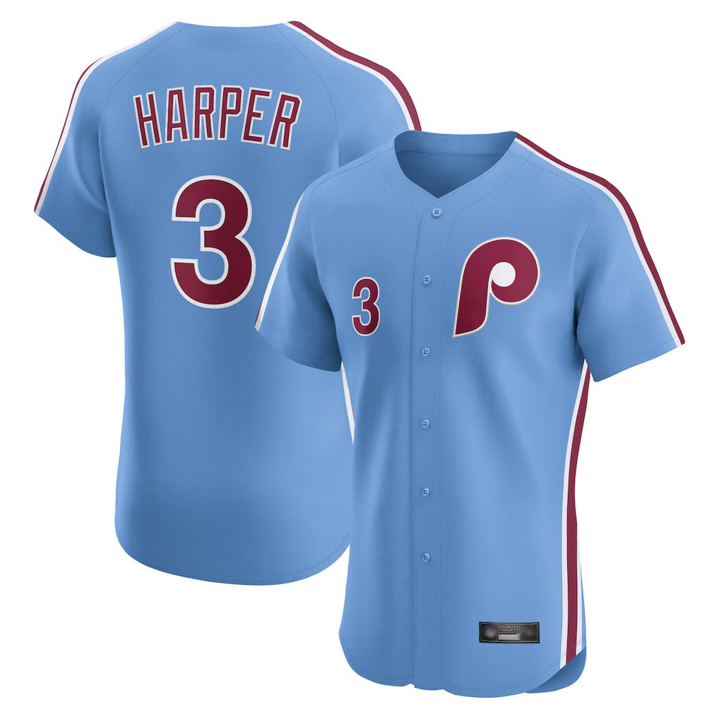 Mdoa P.Phillies #3 Bryce Harper Player Light Blue Home Limited Elite Stitched Jerseys
