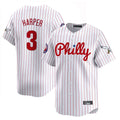 Mdoa P.Phillies #3 Bryce Harper Player White Pinstripe Phillies & Eagles Vapor Premier Limited Stitched Jerseys
