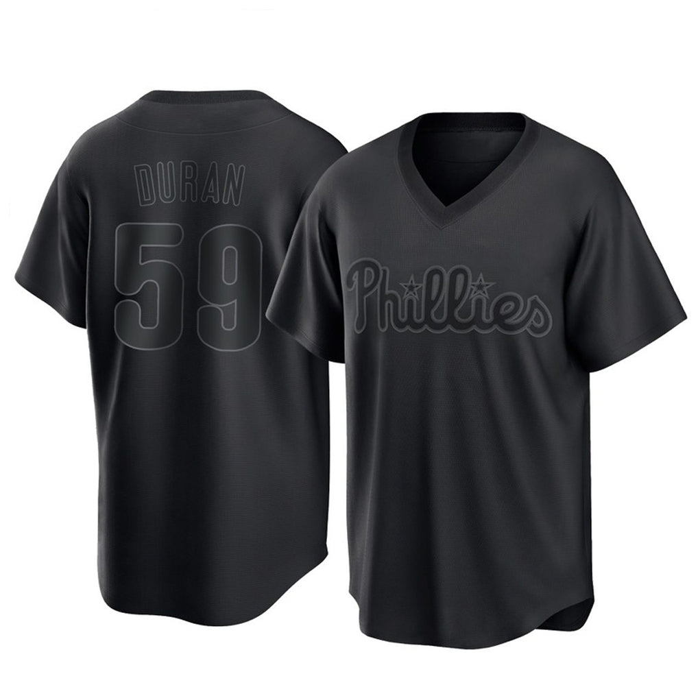 Mdoa P.Phillies #59 Jhoan Duran Player Black Pitch Fashion Limited T-shirt Stitched Jerseys