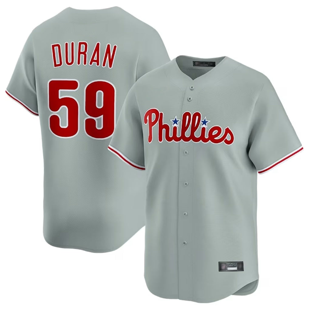 Mdoa P.Phillies #59 Jhoan Duran Player Gray Home Limited Stitched Jerseys
