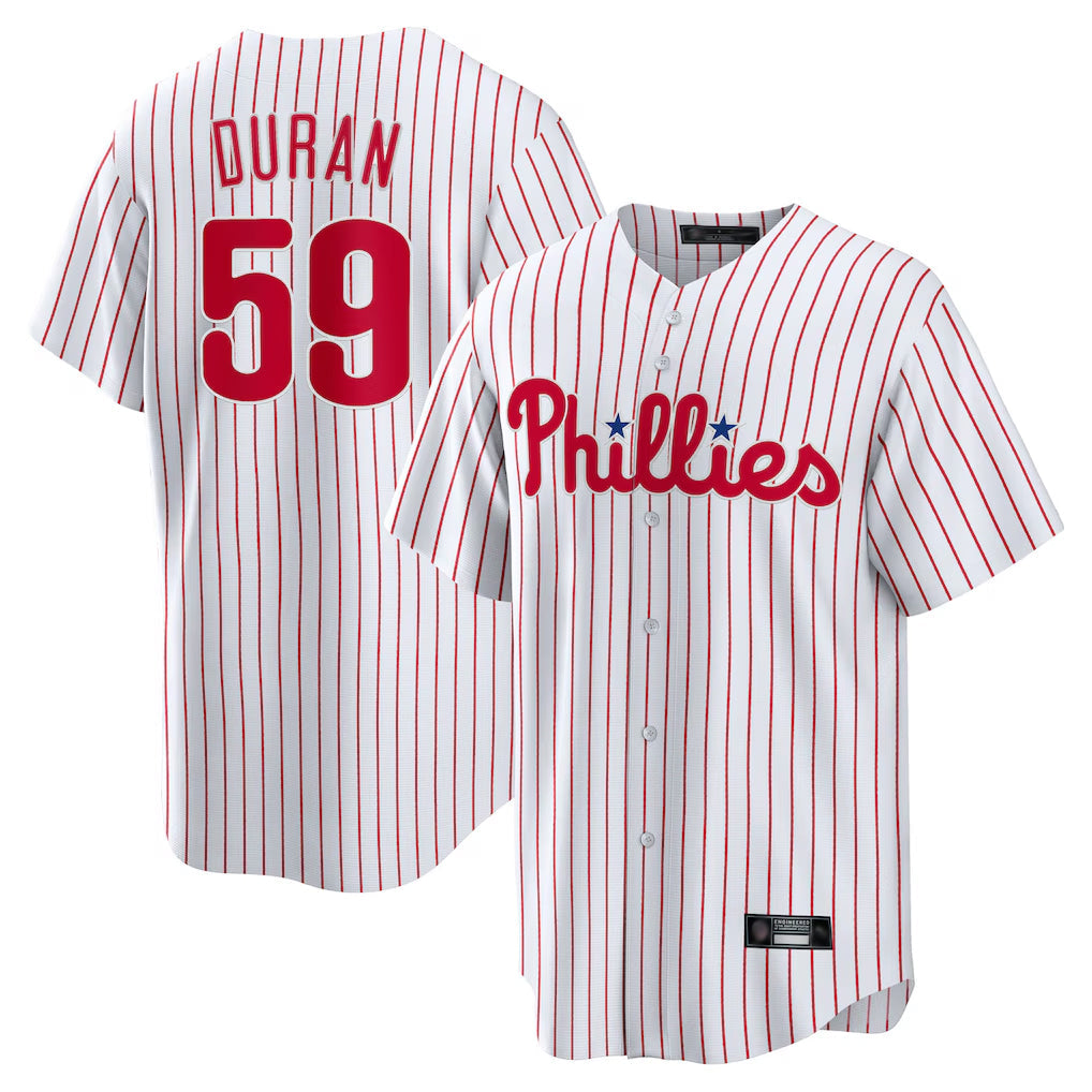 Mdoa P.Phillies #59 Jhoan Duran Player White Home Game Stitched Jerseys