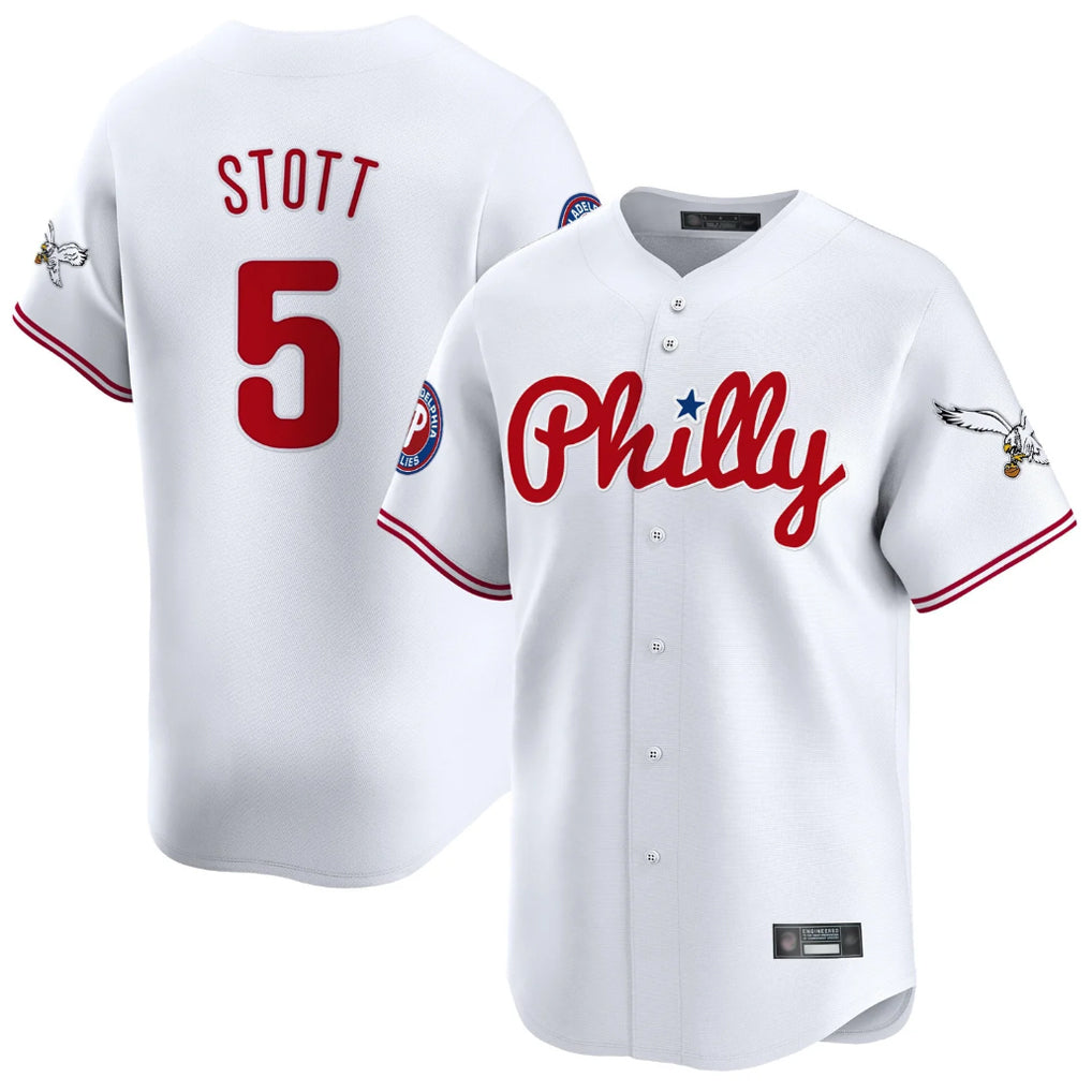 Mdoa P.Phillies #5 Bryson Stott Player White Phillies & Eagles Vapor Premier Limited Stitched Jerseys