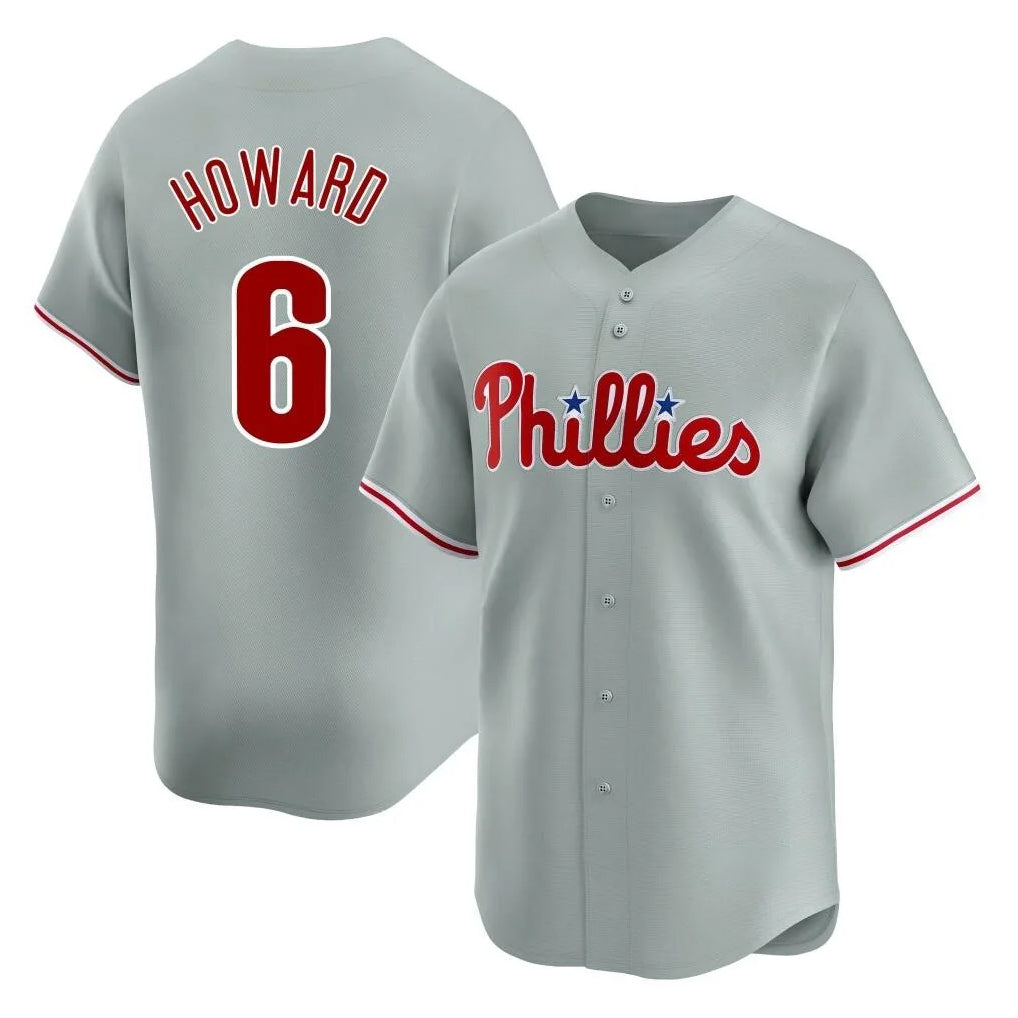Mdoa P.Phillies #6 Ryan Howard Player Gray Home Limited Stitched Jerseys