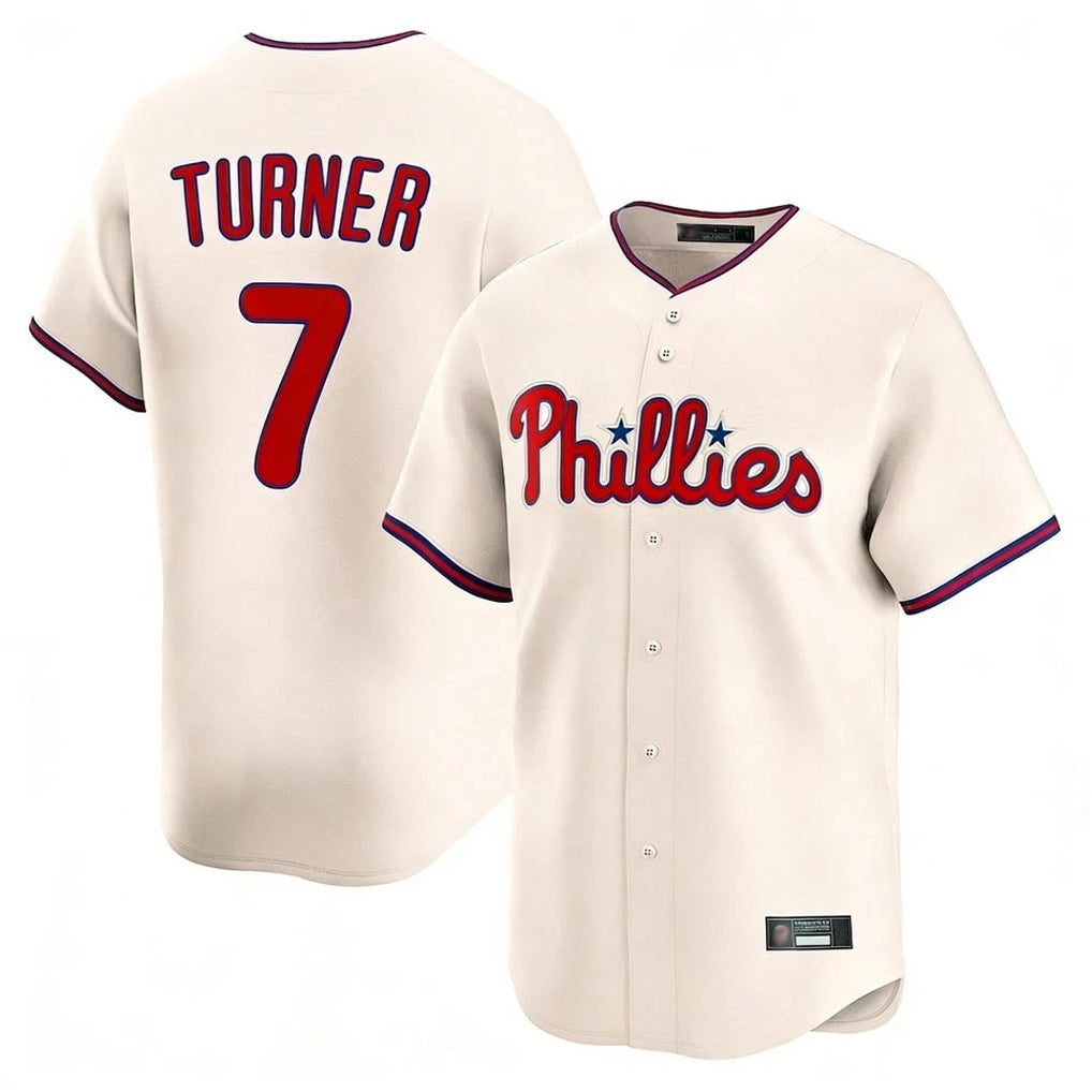 Mdoa P.Phillies #7 Trea Turner Player Cream Home Limited Stitched Jerseys