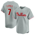 Mdoa P.Phillies #7 Trea Turner Player Gray Home Limited Stitched Jerseys