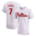 Mdoa P.Phillies #7 Trea Turner Player White Pinstripe Phillies & Eagles Vapor Premier Limited Elite Stitched Jerseys