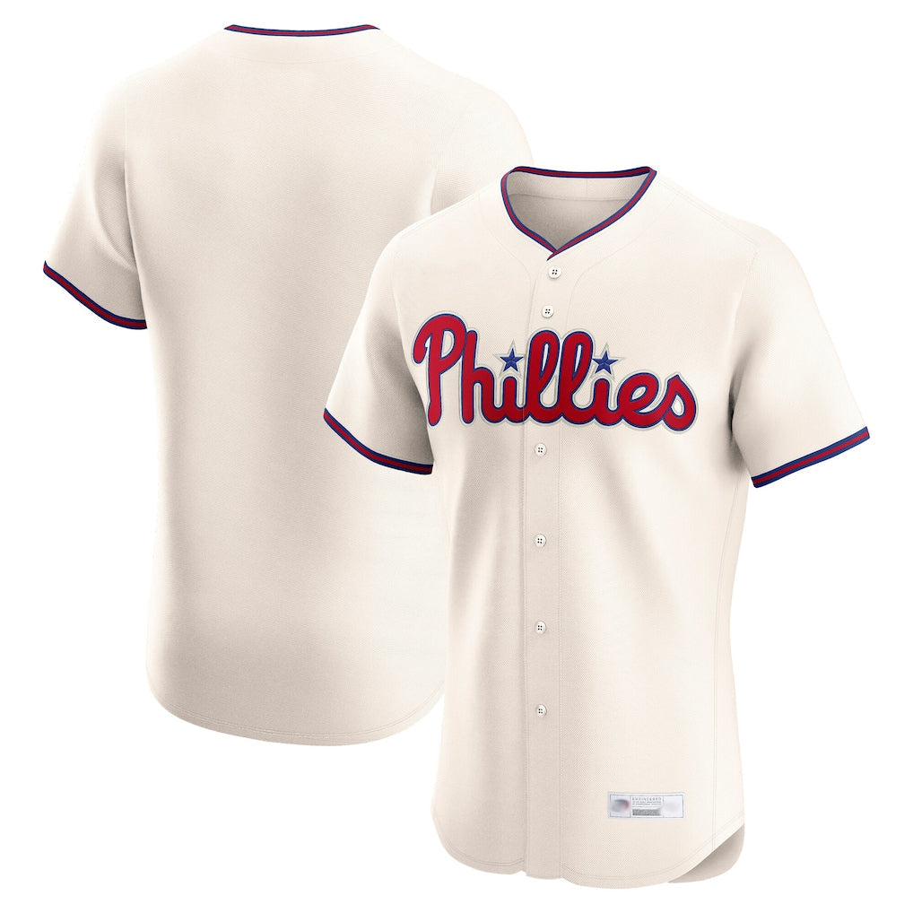 Mdoa P.Phillies Blank Player Cream Home Limited Elite Stitched Jerseys
