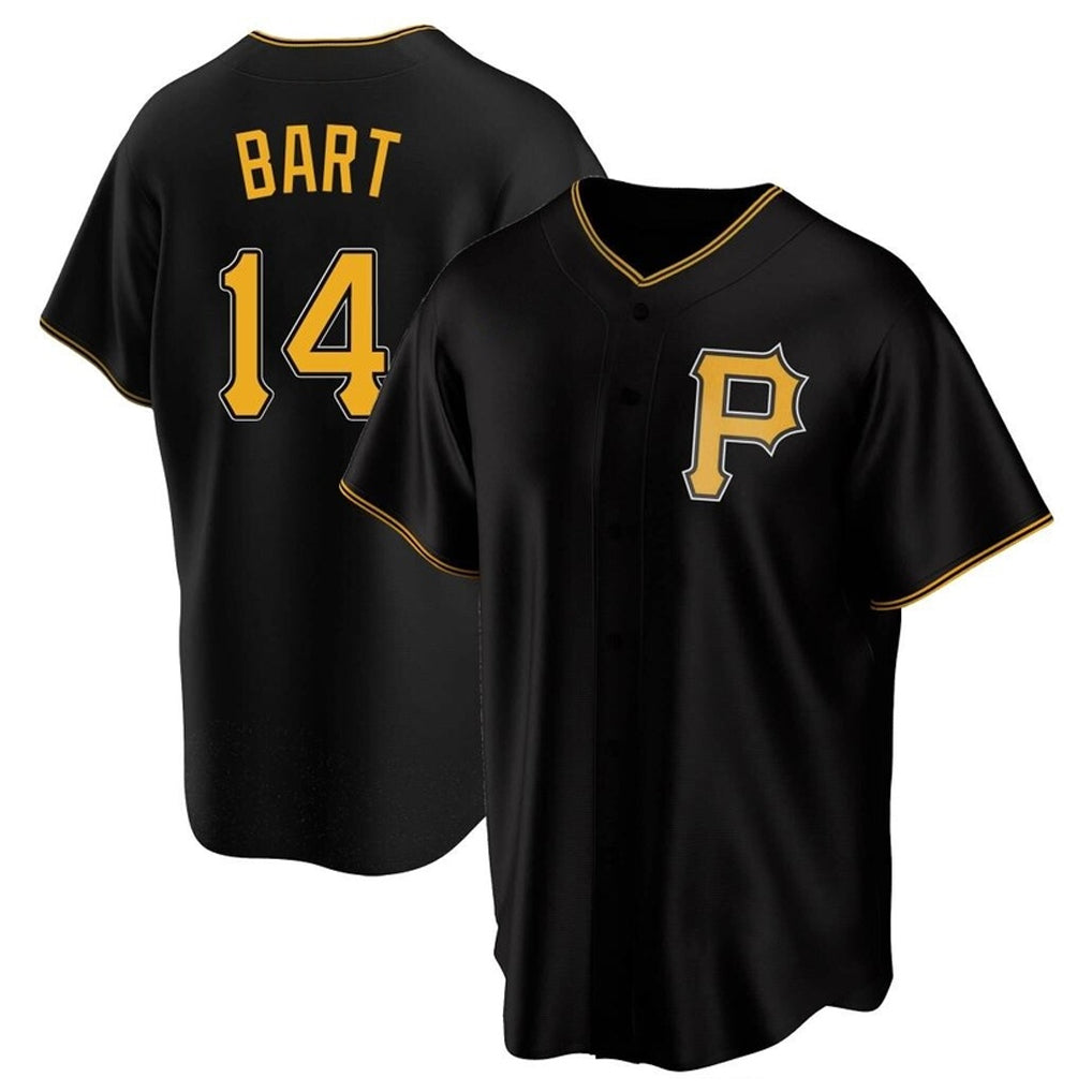 Mdoa P.Pirates #14 Joey Bart Player Black Alternate 2025 Home Game T-shirt Stitched Jerseys
