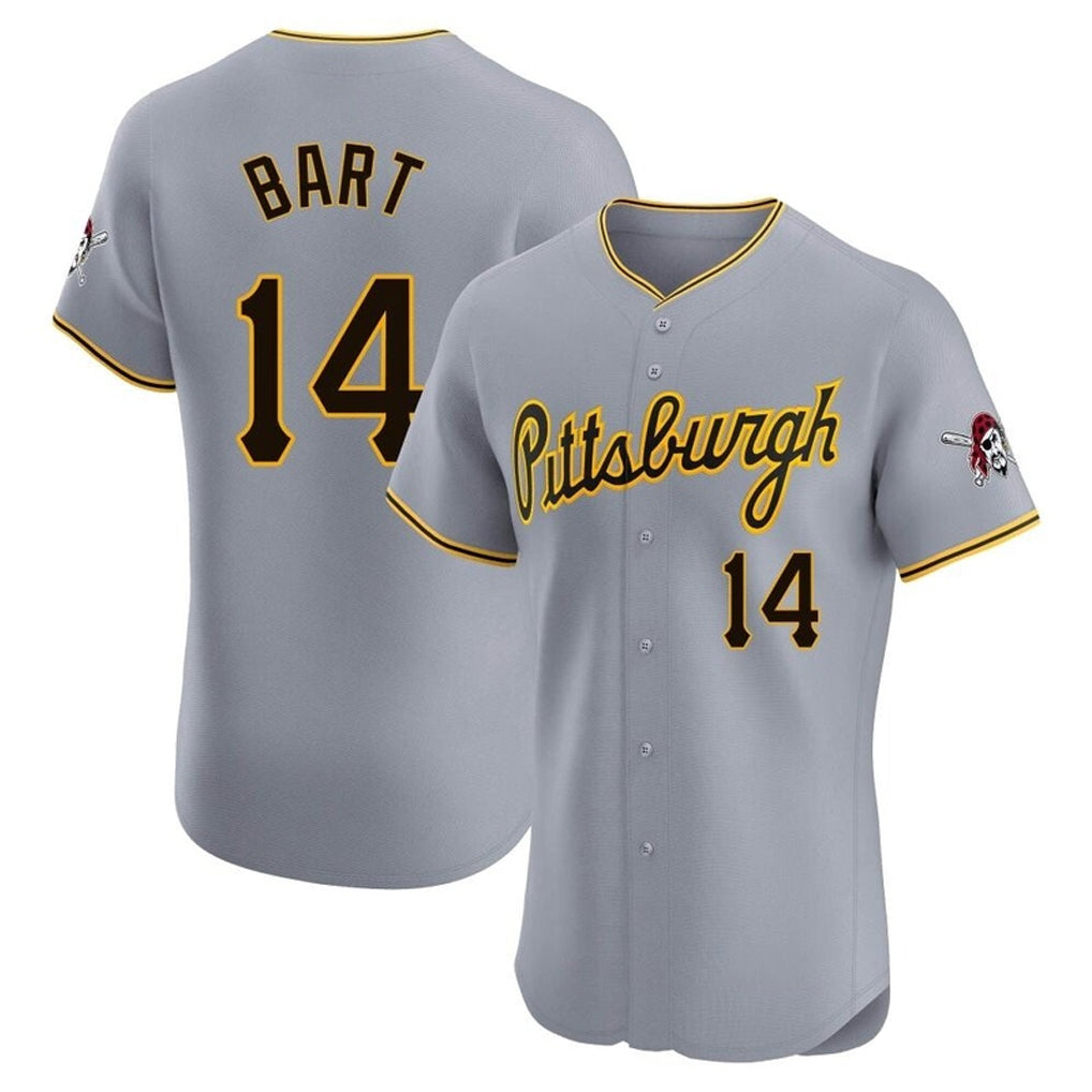 Mdoa P.Pirates #14 Joey Bart Player Gray Road Home Limited Elite Stitched Jerseys