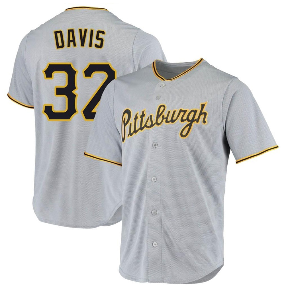 Mdoa P.Pirates #32 Henry Davis Player Gray Road Home Game Stitched Jerseys