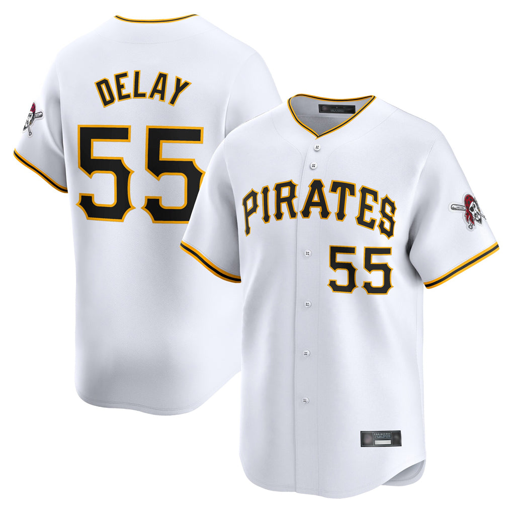 Mdoa P.Pirates #55 Jason Delay Player White Home Limited Stitched Jerseys