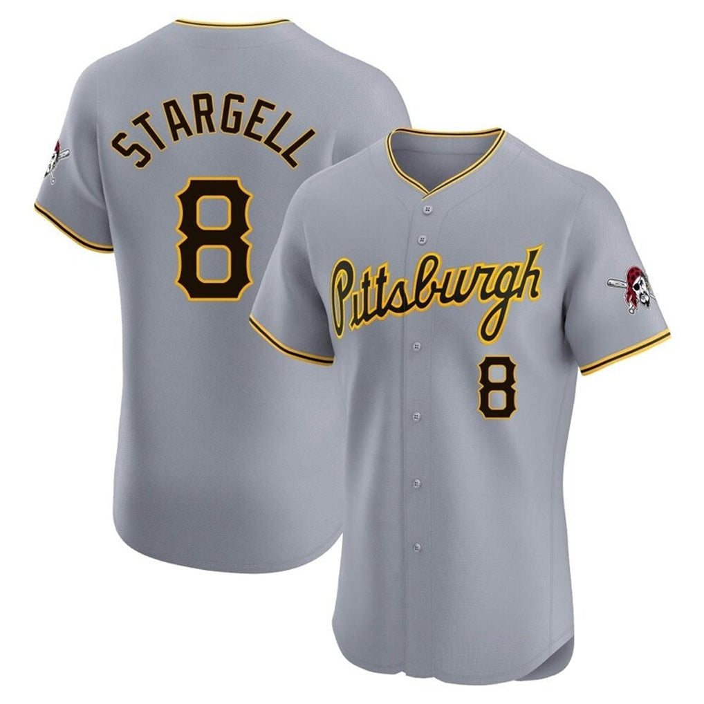 Mdoa P.Pirates #8 Willie Stargell Player Gray Road Home Limited Elite Stitched Jerseys