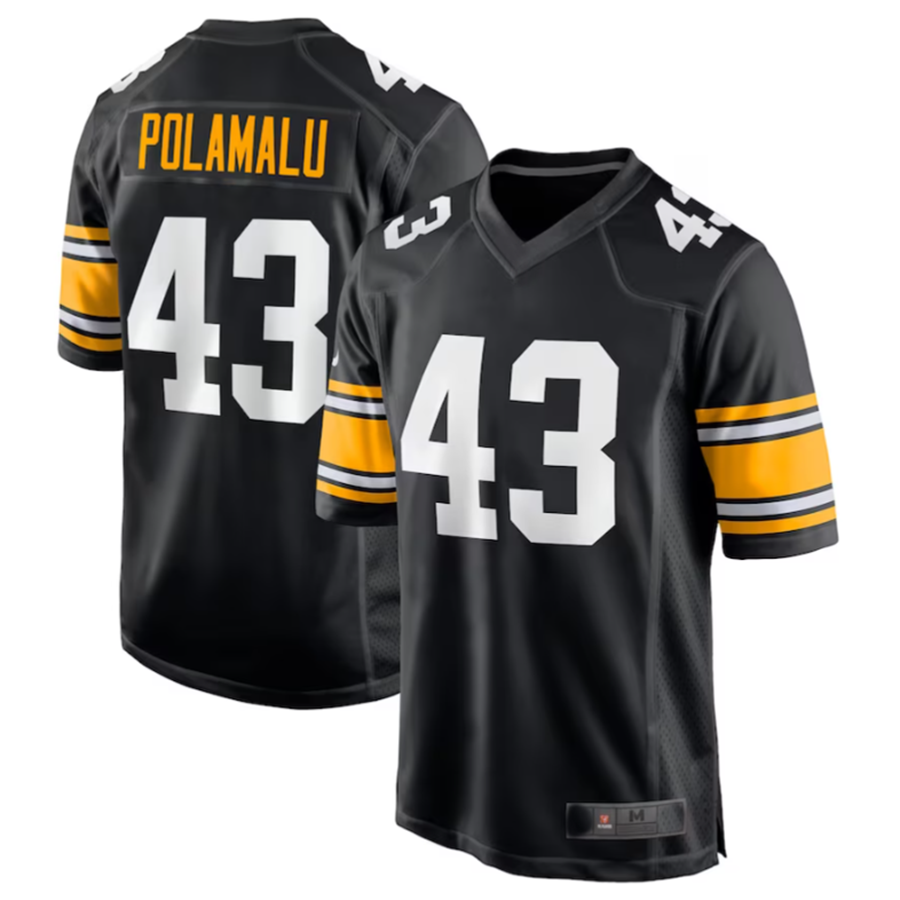 Mdoa P.Steelers #43 Troy Polamalu Black Retired Player Jersey American Stitched Jersey