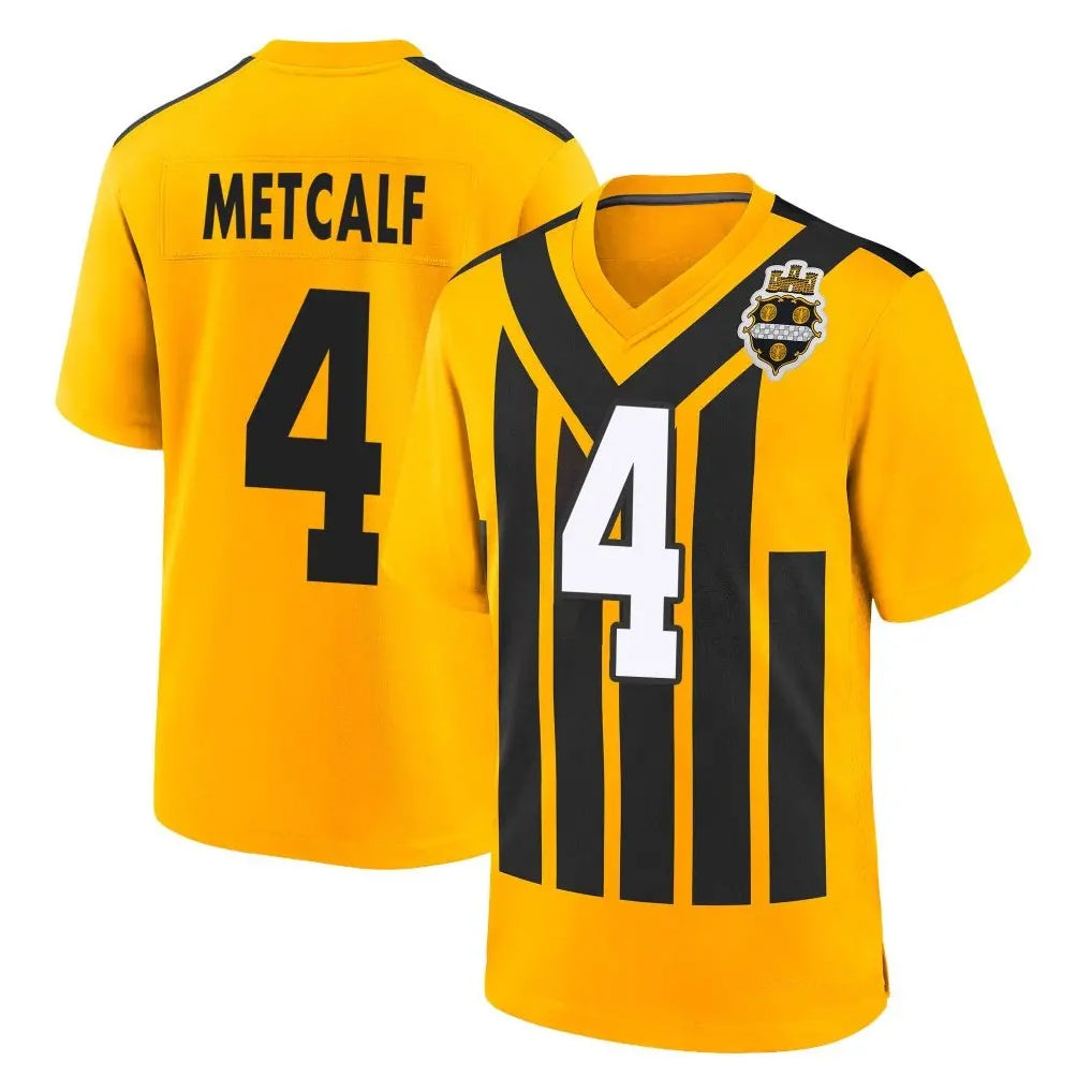 Mdoa P.Steelers #4 DK Metcalf Player Gold Limited 1933 Throwback Home Game Stitched Jerseys