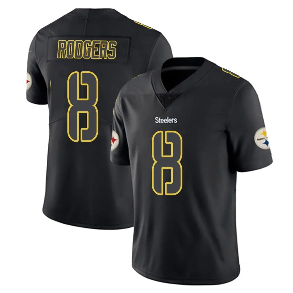 Mdoa P.Steelers #8 Aaron Rodgers Player Black Impact Limited Home Game Stitched Jerseys