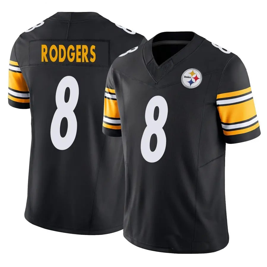 Mdoa P.Steelers #8 Aaron Rodgers Player Black Vapor F.U.S.E. Limited Stitched Jerseys