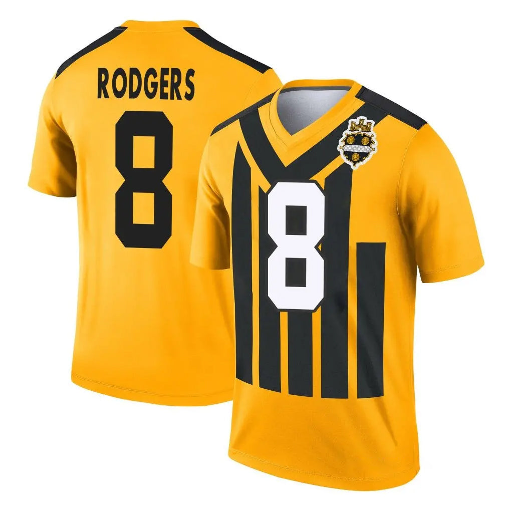 Mdoa P.Steelers #8 Aaron Rodgers Player Gold Legend Limited 1933 Throwback Performance Home Game Stitched Jerseys