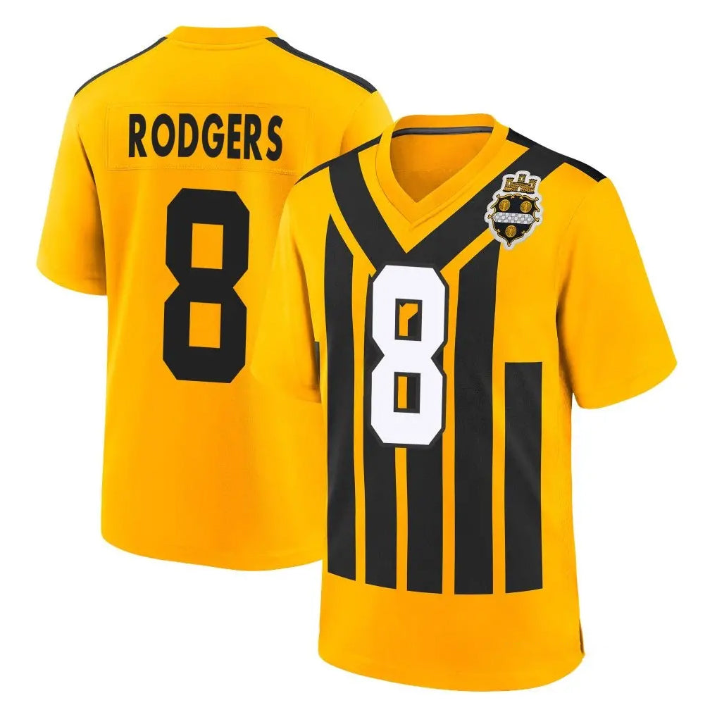 Mdoa P.Steelers #8 Aaron Rodgers Player Gold Limited 1933 Throwback Home Game Stitched Jerseys