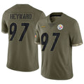 Mdoa P.Steelers #97 Cameron Heyward Player Salute To Service Limited Olive Stitched Jerseys