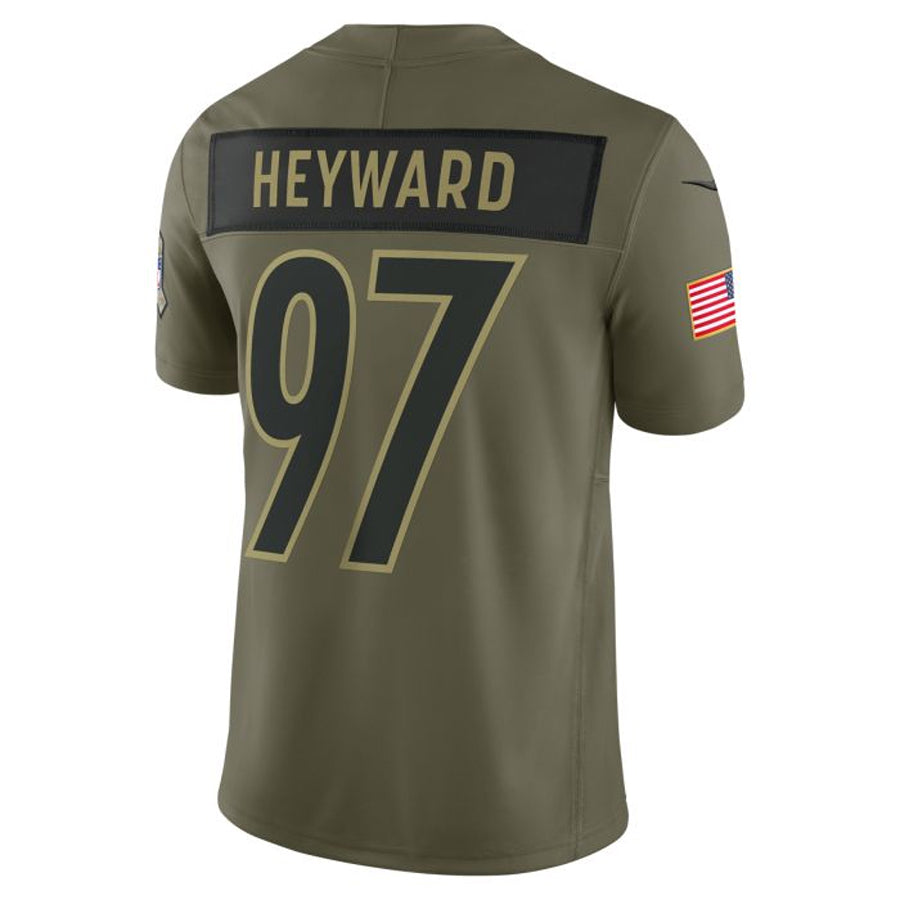 Mdoa P.Steelers #97 Cameron Heyward Player Vapor F.U.S.E. Limited Salute to Service Stitched Jerseys