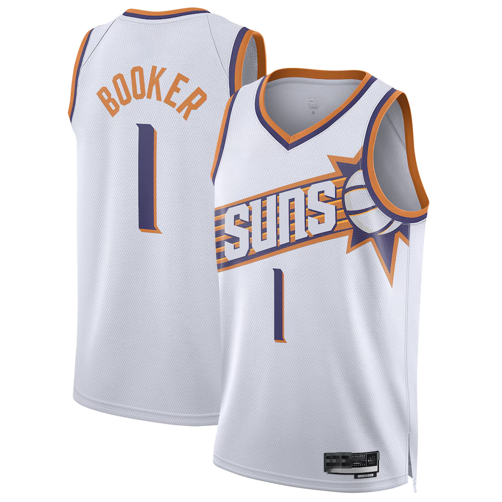 Mdoa P.Suns #1 Devin Booker White Swingman Jerseys - Association Edition