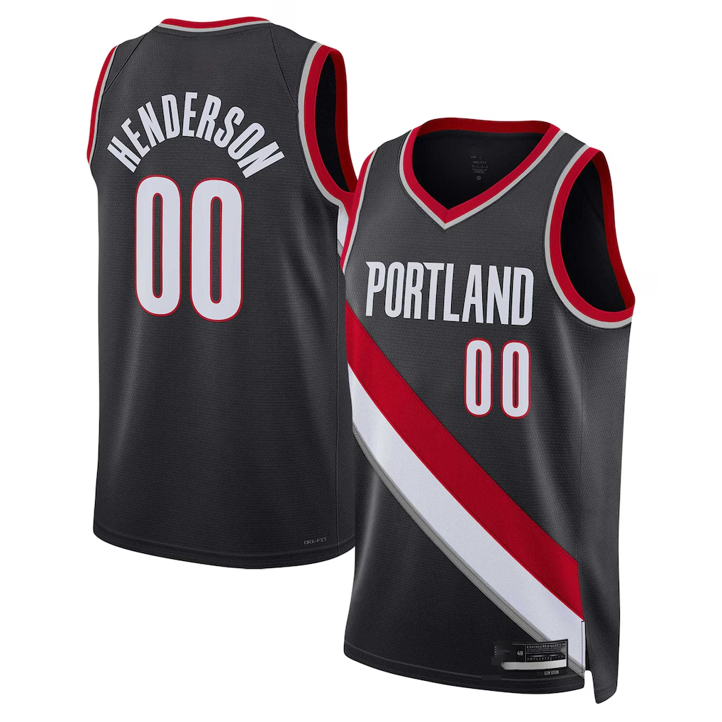 Mdoa PT.Blazers #00 Scoot Henderson Black 2023 NBA Draft Swingman Jerseys - Icon Edition