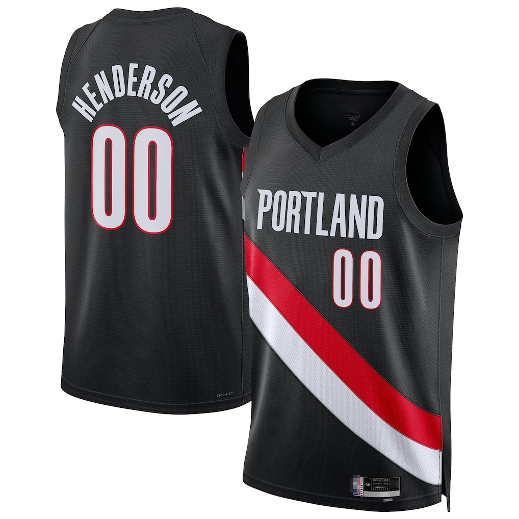 Mdoa PT.Blazers #00 Scoot Henderson Black Swingman Jerseys - Icon Edition
