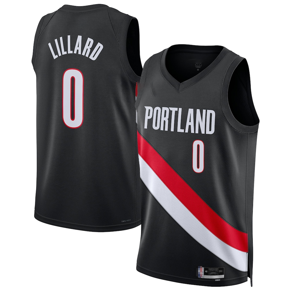Mdoa PT.Blazers #0 Damian Lillard Black Swingman Player Jerseys - Icon Edition