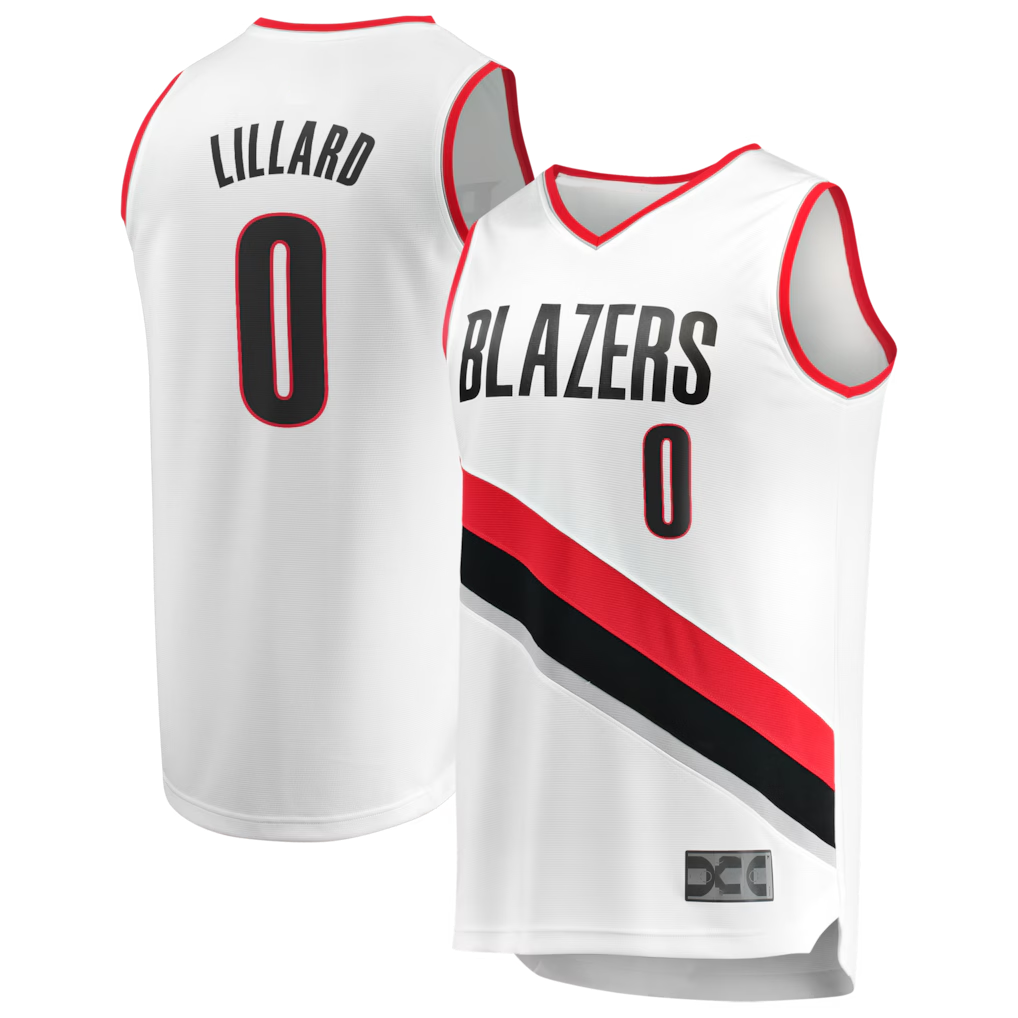 Mdoa PT.Blazers #0 Damian Lillard Fanatics White Fast Break Replica Jerseys - Association Edition