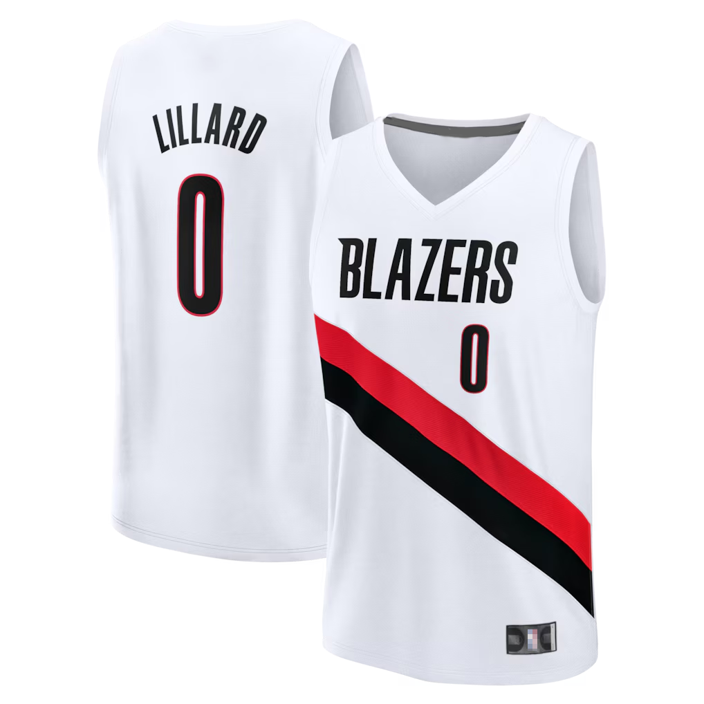 Mdoa PT.Blazers #0 Damian Lillard Fanatics White Fast Break Replica Player Jerseys - Association Edition