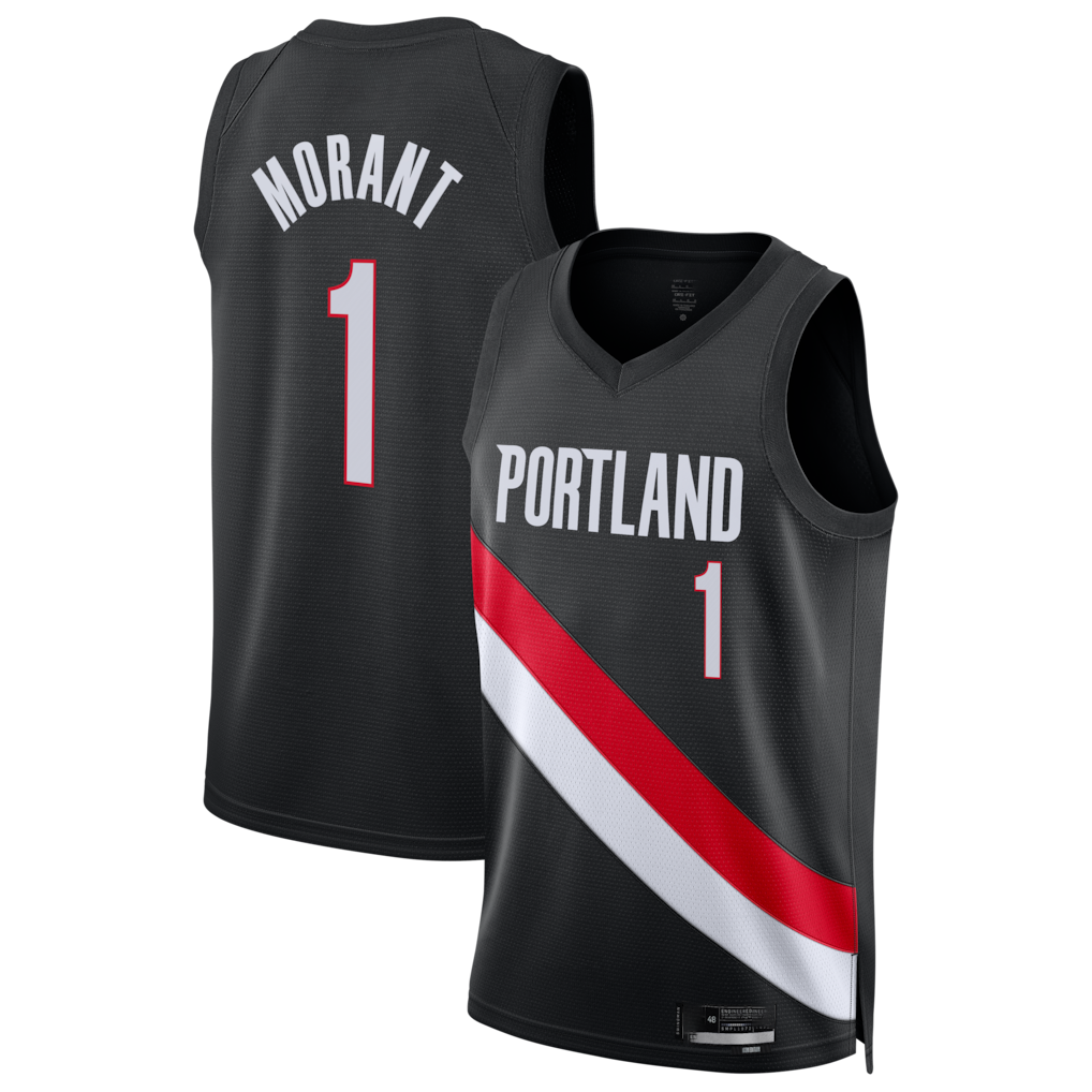 Mdoa PT.Blazers #1 Ja Morant Black Swingman Jerseys - Icon Edition