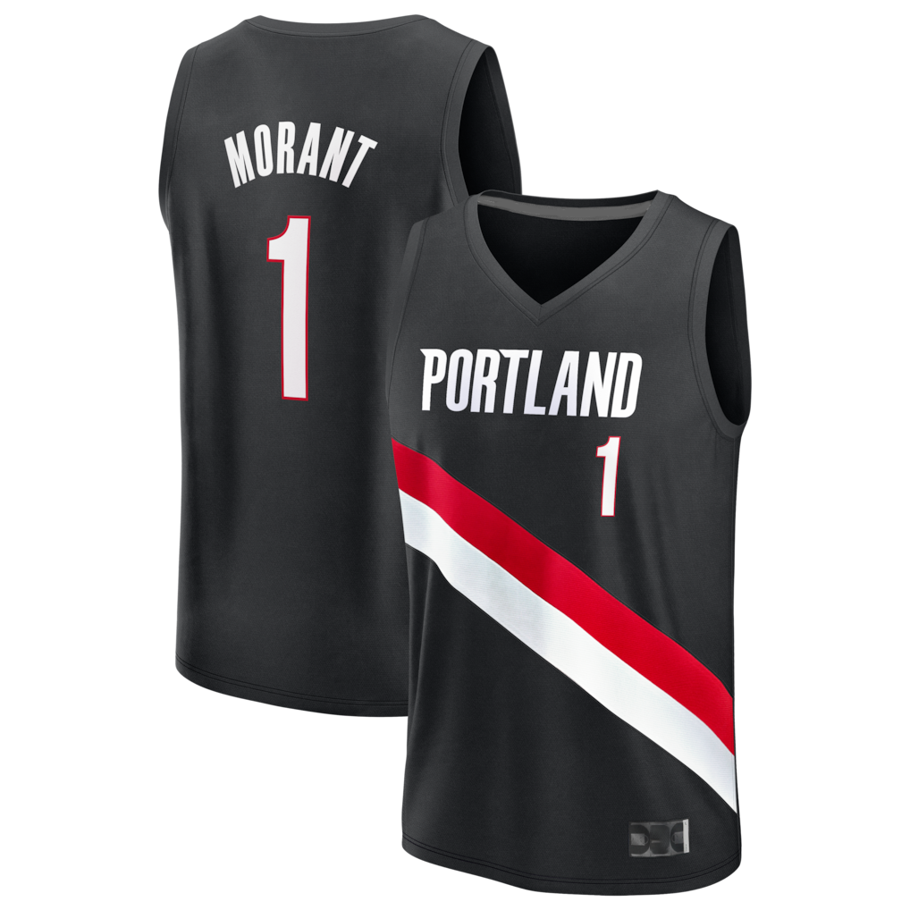 Mdoa PT.Blazers #1 Ja Morant Fanatics Black Fast Break Jerseys - Icon Edition