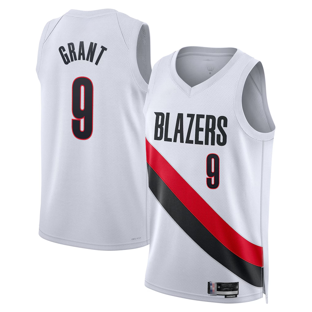 Mdoa PT.Blazers #9 Jerami Grant White Swingman Jerseys - Association Edition