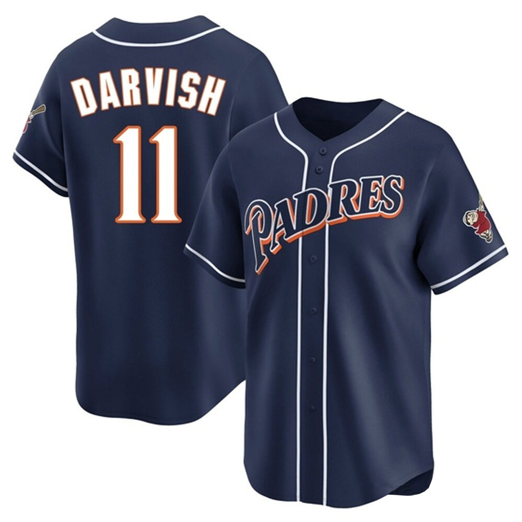 Mdoa S.Diego Padres #11 Yu Darvish Player Navy Cooperstown Collection Limited Home Stitched Jerseys