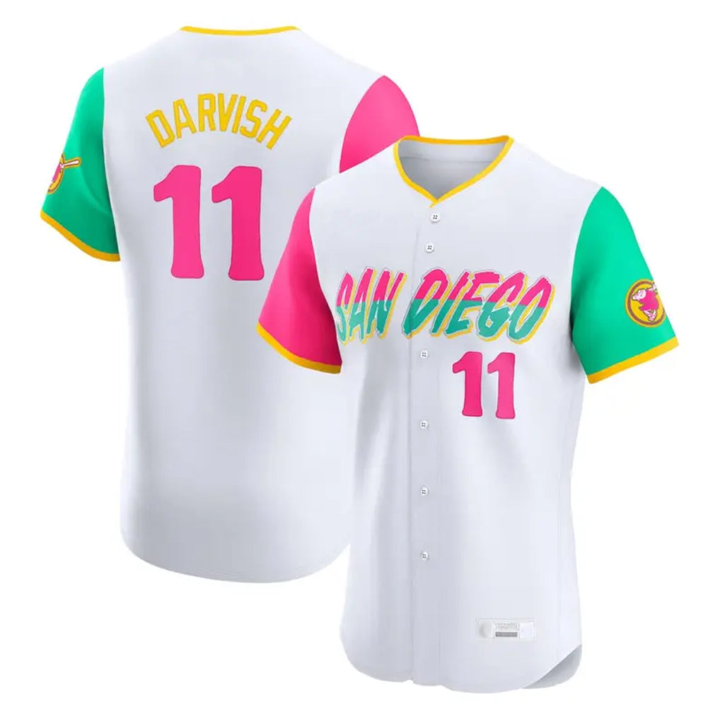 Mdoa S.Diego Padres #11 Yu Darvish Player White City Connect Home Limited Elite Stitched Jerseys