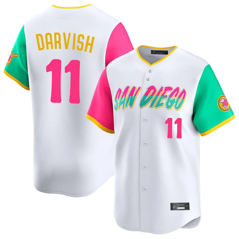 Mdoa S.Diego Padres #11 Yu Darvish Player White City Connect Home Limited Stitched Jerseys