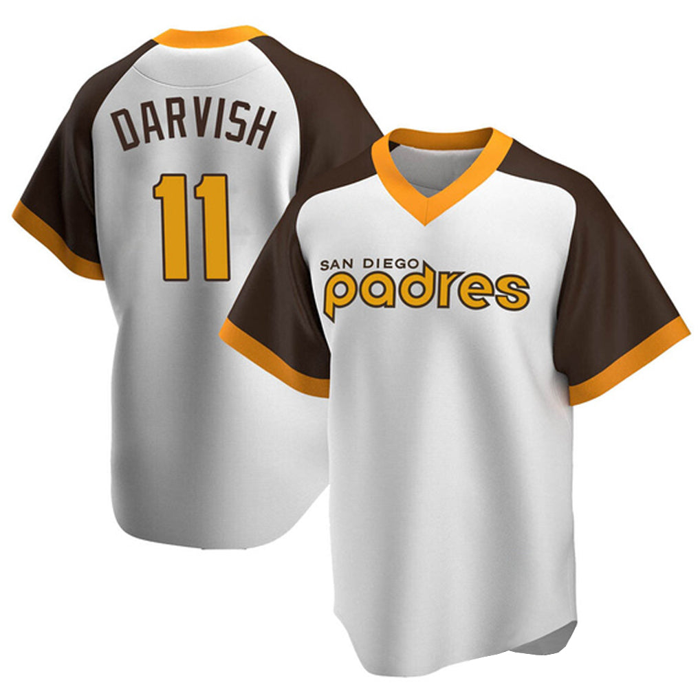 Mdoa S.Diego Padres #11 Yu Darvish Player White Home Cooperstown Collection Replica Game Stitched Jerseys
