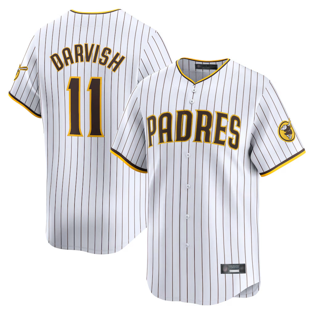 Mdoa S.Diego Padres #11 Yu Darvish Player White Home Limited Stitched Jerseys