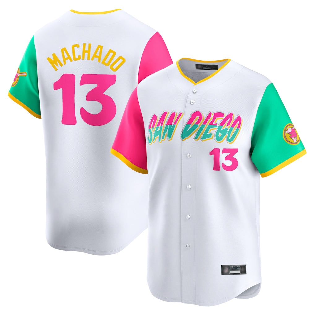 Mdoa S.Diego Padres #13 Manny Machado Player White City Connect Home Limited Stitched Jerseys