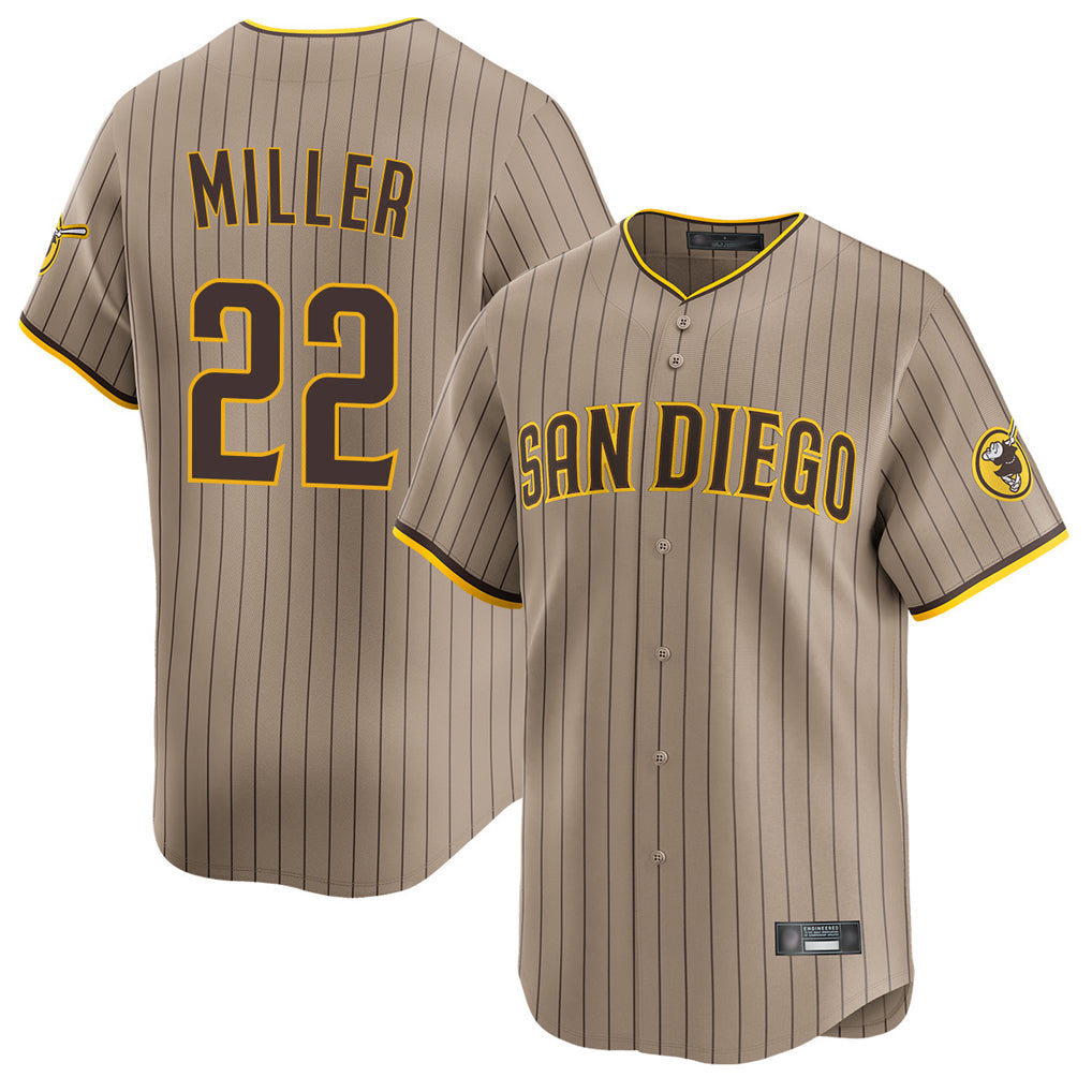 Mdoa S.Diego Padres #22 Mason Miller Player Khaki Home Limited Stitched Jerseys