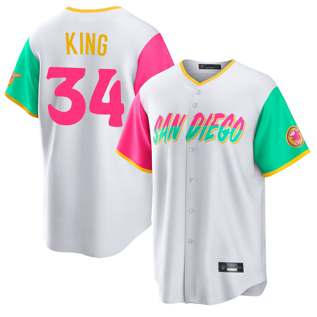 Mdoa S.Diego Padres #34 Michael King Player White City Connect Home Game Stitched Jerseys