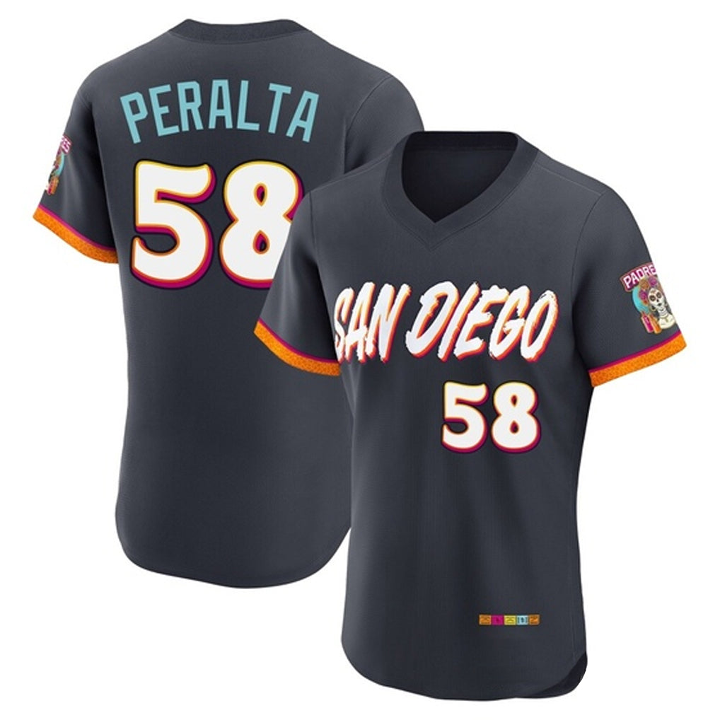Mdoa S.Diego Padres #58 Wandy Peralta Player Obsidian 2026 City Connect Home Limited Elite T-shirt Stitched Jerseys