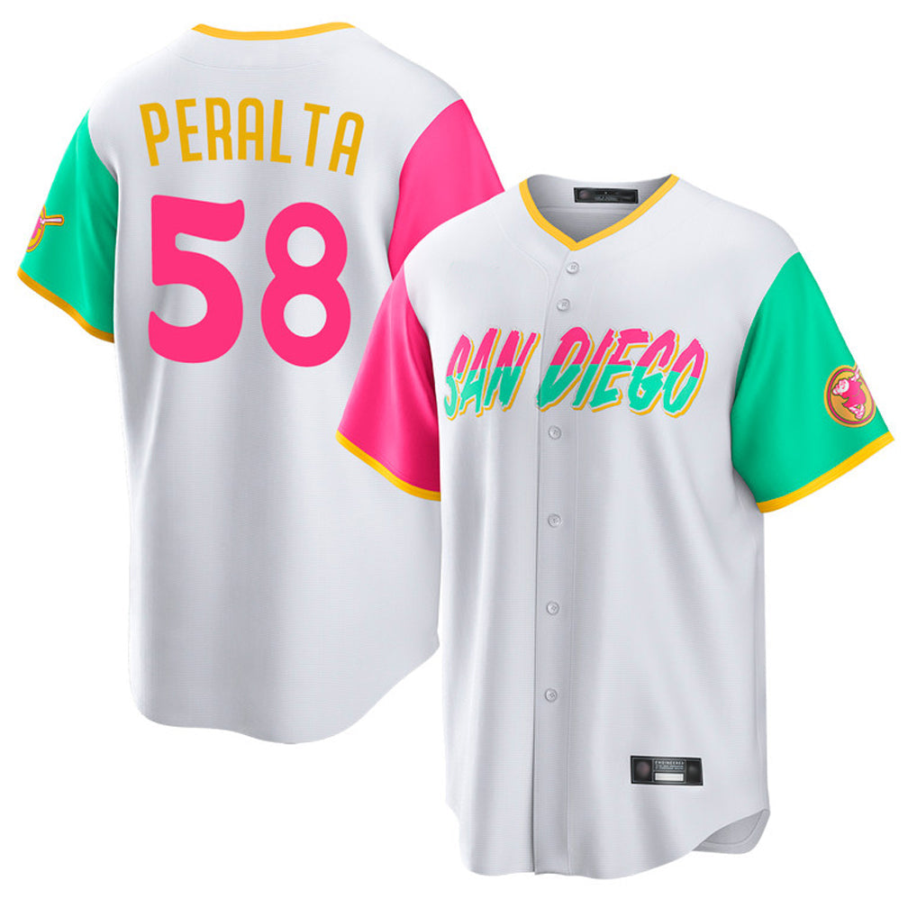 Mdoa S.Diego Padres #58 Wandy Peralta Player White City Connect Home Game Stitched Jerseys
