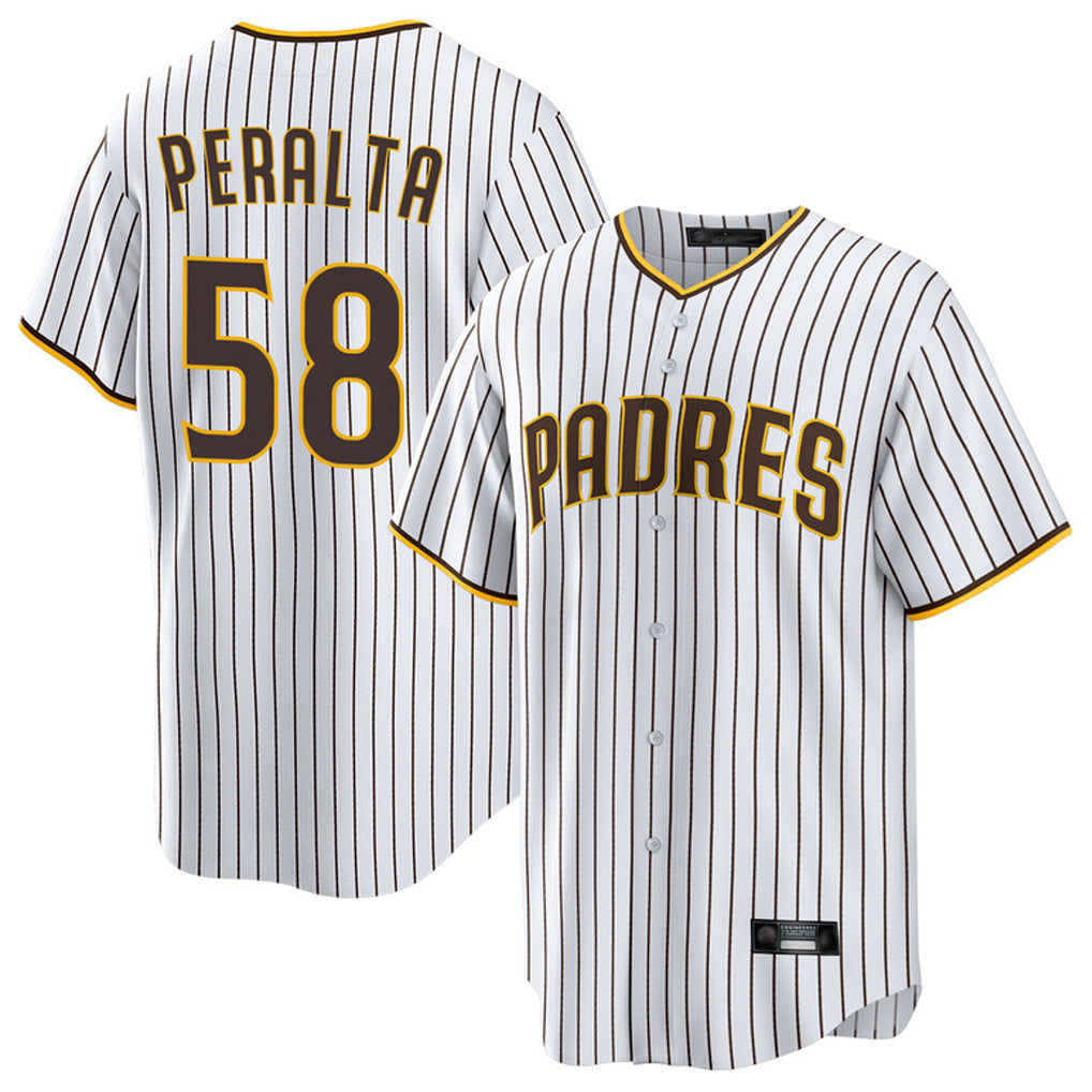 Mdoa S.Diego Padres #58 Wandy Peralta Player White Home Game Stitched Jerseys