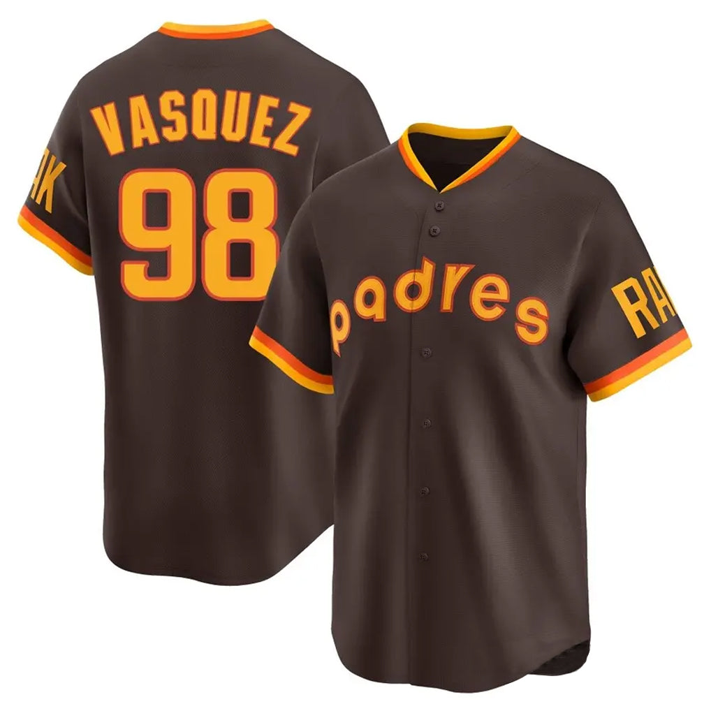 Mdoa S.Diego Padres #98 Randy Vasquez Player Brown Home Cooperstown Collection Replica Game Stitched Jerseys