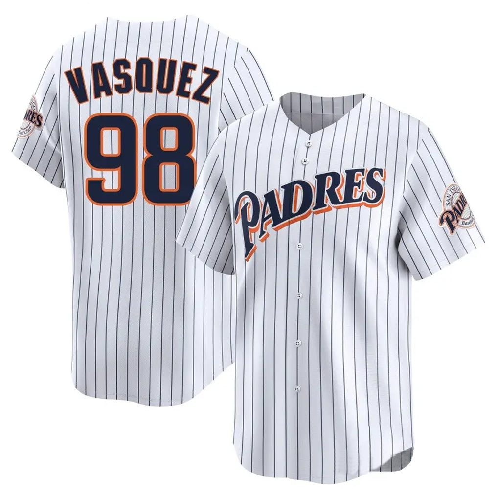 Mdoa S.Diego Padres #98 Randy Vasquez Player White Cooperstown Collection Limited Home Stitched Jerseys