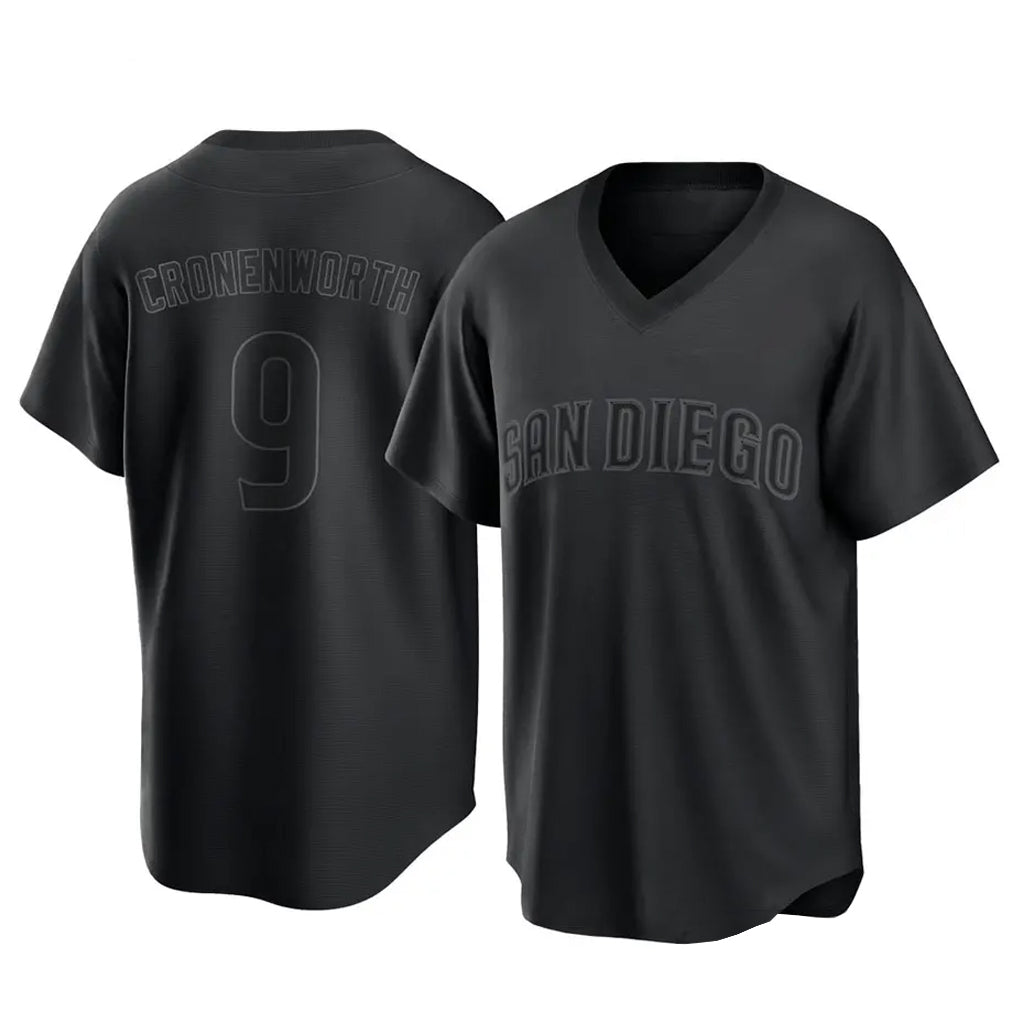 Mdoa S.Diego Padres #9 Jake Cronenworth Player Black Pitch Fashion Game T-shirt Stitched Jerseys