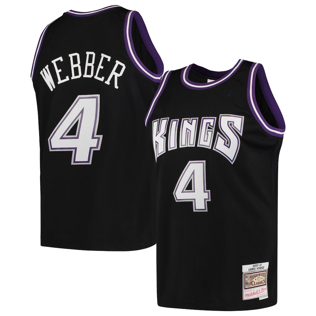 Mdoa S.Kings #4 Chris Webber Mitchell & Ness Black 2000-2001 Hardwood Classics Swingman Jerseys