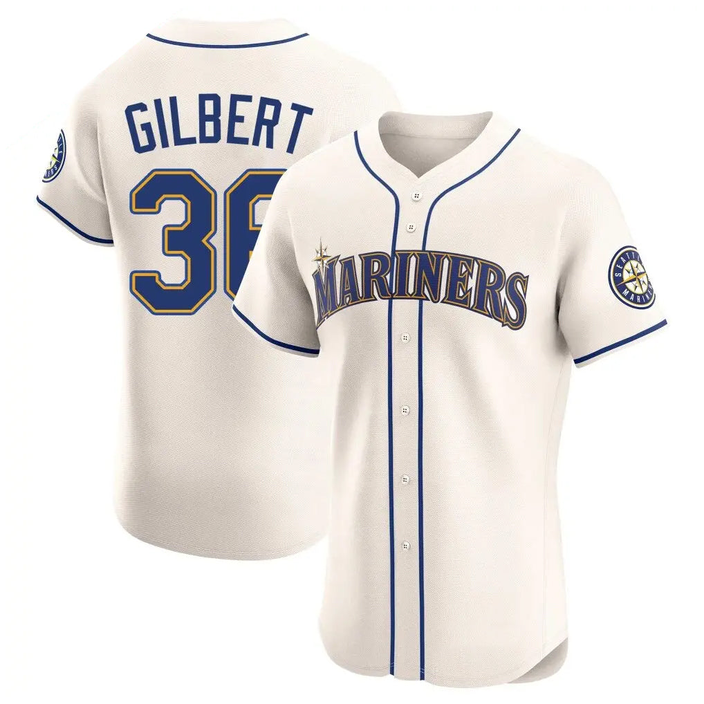 Mdoa S.Mariners #36 Logan Gilbert Player Cream Home Limited Elite Stitched Jerseys